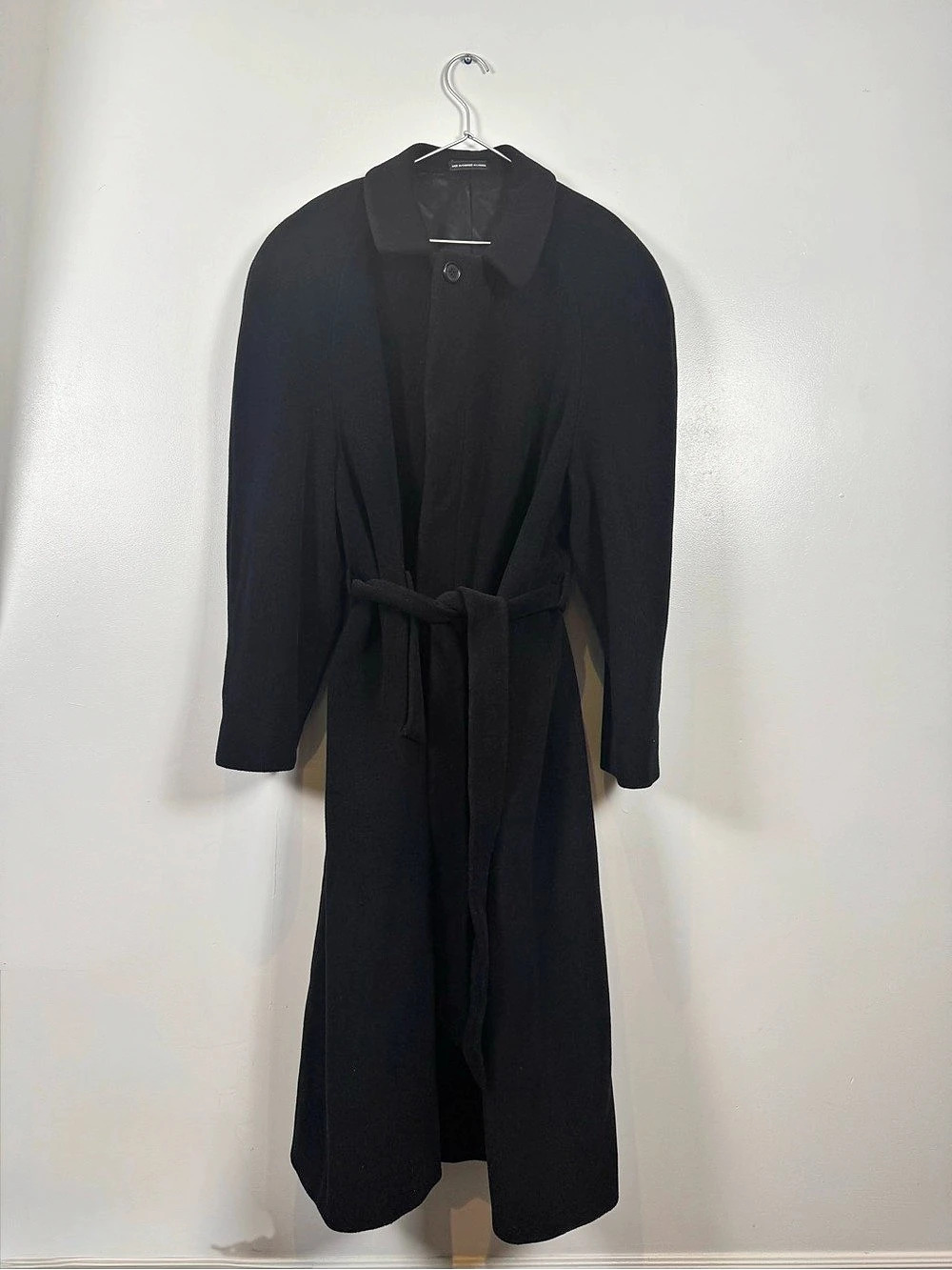 Vintage Distinction Black Wool Cashmere Coat